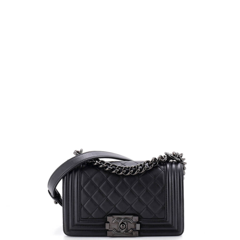 Chanel Small So Black Boy Flap Bag Quilted Lambskin